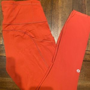 Burnt orange Lululemon Fast and Free leggings!